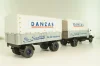 Bussing 8000 truck with trailer "Danzas" 1950 #1, grey, 06253, Schuco 1:43 