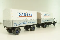 Bussing 8000 truck with trailer "Danzas" 1950 #1, grey, 06253, Schuco 1:43 
