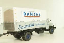 Bussing 8000 truck with trailer "Danzas" 1950 #1, grey, 06253, Schuco 1:43 