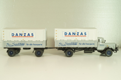 Bussing 8000 truck with trailer "Danzas" 1950 #1, grey, 06253, Schuco 1:43 