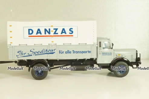 Bussing 8000 truck with trailer "Danzas" 1950 #1, grey, 06253, Schuco 1:43 