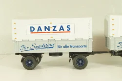 Bussing 8000 truck with trailer "Danzas" 1950 #1, grey, 06253, Schuco 1:43 