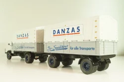 Bussing 8000 truck with trailer "Danzas" 1950 #1, grey, 06253, Schuco 1:43 