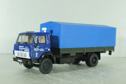 Камаз-5325 бортовой с тентом, синий/зеленый, Автоистория (Конверсия) 1:43