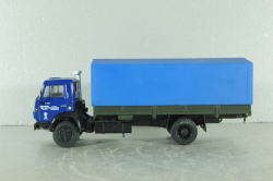 Камаз-5325 бортовой с тентом, синий/зеленый, Автоистория (Конверсия) 1:43