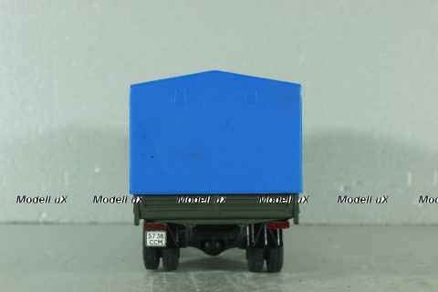 Камаз-5325 бортовой с тентом, синий/зеленый, Автоистория (Конверсия) 1:43