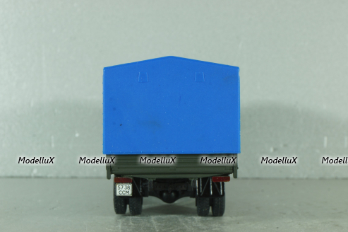 Камаз-5325 бортовой с тентом, синий/зеленый, Автоистория (Конверсия) 1:43