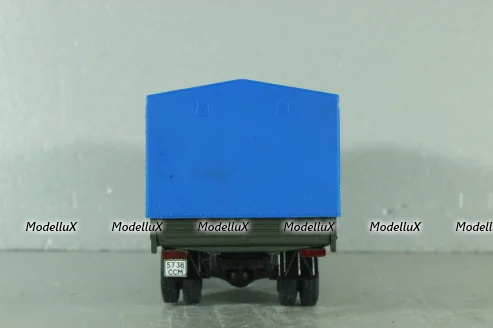 Камаз-5325 бортовой с тентом, синий/зеленый, Автоистория (Конверсия) 1:43