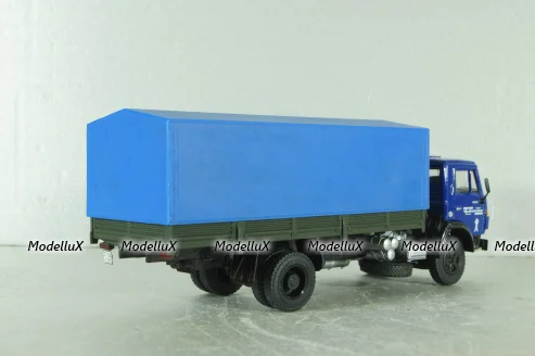 Камаз-5325 бортовой с тентом, синий/зеленый, Автоистория (Конверсия) 1:43