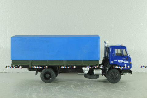 Камаз-5325 бортовой с тентом, синий/зеленый, Автоистория (Конверсия) 1:43