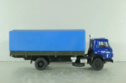 Камаз-5325 бортовой с тентом, синий/зеленый, Автоистория (Конверсия) 1:43