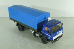 Камаз-5325 бортовой с тентом, синий/зеленый, Автоистория (Конверсия) 1:43