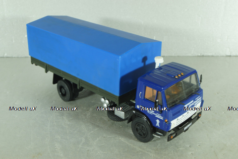Камаз-5325 бортовой с тентом, синий/зеленый, Автоистория (Конверсия) 1:43