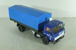 Камаз-5325 бортовой с тентом, синий/зеленый, Автоистория (Конверсия) 1:43