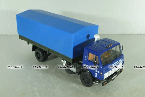 Камаз-5325 бортовой с тентом, синий/зеленый, Автоистория (Конверсия) 1:43