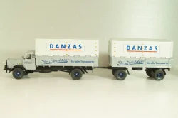 Bussing 8000 truck with trailer "Danzas" 1950 #2, grey, 06253, Schuco 1:43