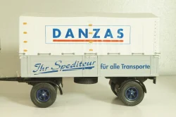 Bussing 8000 truck with trailer "Danzas" 1950 #2, grey, 06253, Schuco 1:43