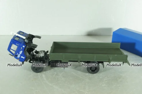 Камаз-5325 бортовой с тентом, синий/зеленый, Автоистория (Конверсия) 1:43
