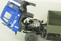 Камаз-5325 бортовой с тентом, синий/зеленый, Автоистория (Конверсия) 1:43