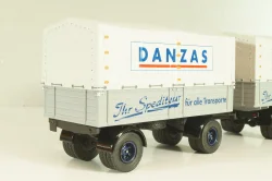Bussing 8000 truck with trailer "Danzas" 1950 #2, grey, 06253, Schuco 1:43