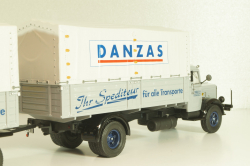 Bussing 8000 truck with trailer "Danzas" 1950 #2, grey, 06253, Schuco 1:43