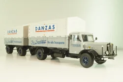 Bussing 8000 truck with trailer "Danzas" 1950 #2, grey, 06253, Schuco 1:43
