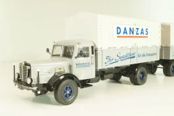 Bussing 8000 truck with trailer "Danzas" 1950 #2, grey, 06253, Schuco 1:43