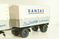 Bussing 8000 truck with trailer "Danzas" 1950 #2, grey, 06253, Schuco 1:43