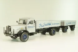 Bussing 8000 truck with trailer "Danzas" 1950 #2, grey, 06253, Schuco 1:43