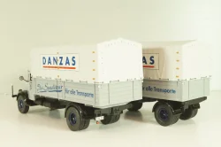 Bussing 8000 truck with trailer "Danzas" 1950 #2, grey, 06253, Schuco 1:43