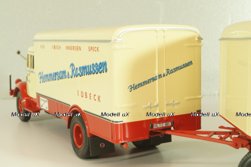 Krupp Titan with trailer "Hemmersam & Rasmussen" Lubeck, cream/red,  Minichamps 1:43