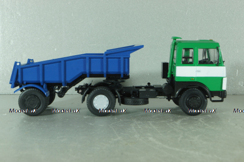 Маз-5432 с п/прицепом самосвалом Маз-5232В зелений/синій,Deagostini + АвтоИстория 1:43