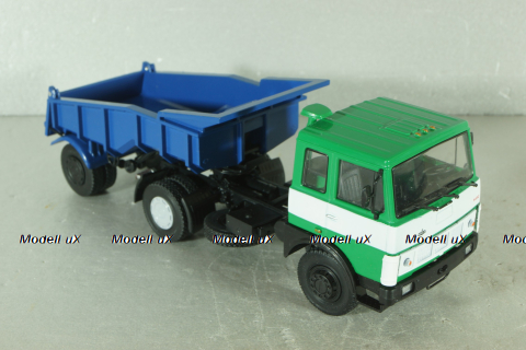 Маз-5432 с п/прицепом самосвалом Маз-5232В зелений/синій,Deagostini + АвтоИстория 1:43