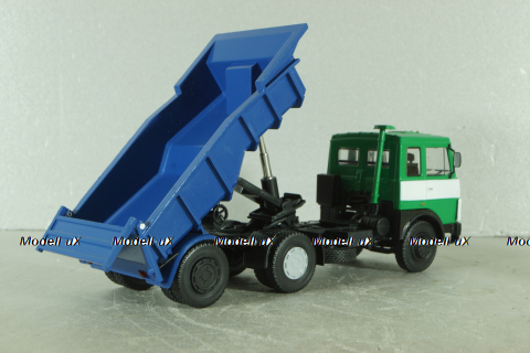 Маз-5432 с п/прицепом самосвалом Маз-5232В зелений/синій,Deagostini + АвтоИстория 1:43