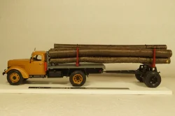 Зил-164 с прицепом 1-ПЗ-5М, лесовоз, оранжевый/серый, TruckTyr 1:43