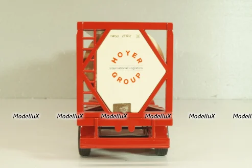 Mercedes-Benz Actros 1846 tractor with semi trailer tankwechsel system "Hoyer", red/white, 564/02, NZG 1:43