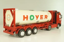 Mercedes-Benz Actros 1846 tractor with semi trailer tankwechsel system "Hoyer", red/white, 564/02, NZG 1:43