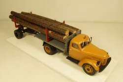 Зил-164 с прицепом 1-ПЗ-5М, лесовоз, оранжевый/серый, TruckTyr 1:43