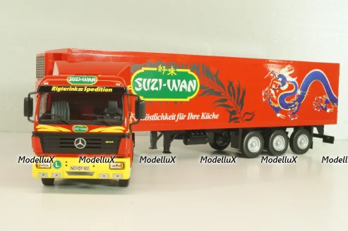 Mercedes-Benz 1844 tractor with semi-trailer "Suzi-Wan" 1991, red, Semi-remorques D'exception #63, Altaya 1:43