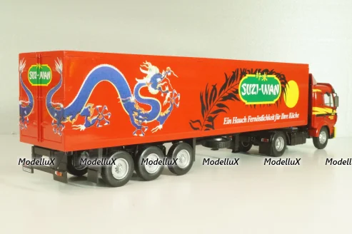 Mercedes-Benz 1844 tractor with semi-trailer "Suzi-Wan" 1991, red, Semi-remorques D'exception #63, Altaya 1:43