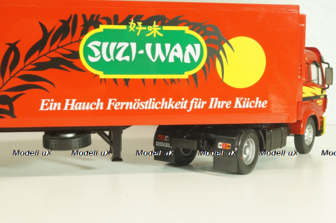 Mercedes-Benz 1844 tractor with semi-trailer "Suzi-Wan" 1991, red, Semi-remorques D'exception #63, Altaya 1:43