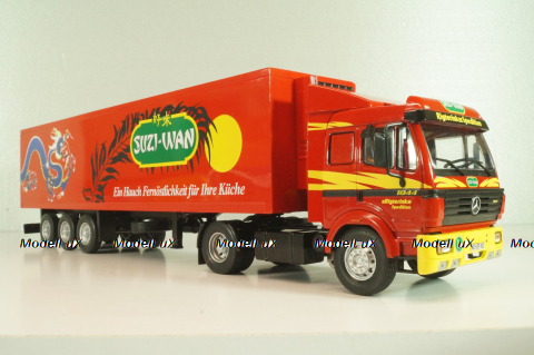 Mercedes-Benz 1844 tractor with semi-trailer "Suzi-Wan" 1991, red, Semi-remorques D'exception #63, Altaya 1:43