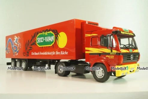 Mercedes-Benz 1844 tractor with semi-trailer "Suzi-Wan" 1991, red, Semi-remorques D'exception #63, Altaya 1:43