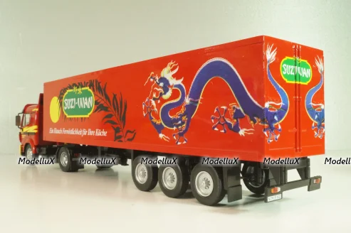 Mercedes-Benz 1844 tractor with semi-trailer "Suzi-Wan" 1991, red, Semi-remorques D'exception #63, Altaya 1:43