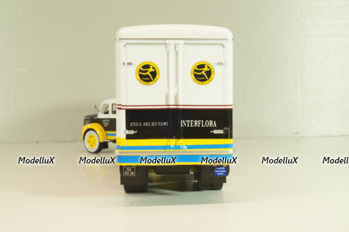 Berliet TLM 10 R tractor with semi-trailer "Interflora" 1953, white/yellow/blue, Semi-remorques D'exception #5, Altaya 1:43