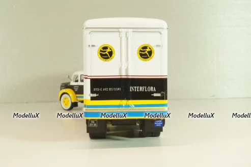 Berliet TLM 10 R tractor with semi-trailer "Interflora" 1953, white/yellow/blue, Semi-remorques D'exception #5, Altaya 1:43