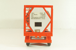 Mercedes-Benz 1748 S  tractor with semi trailer tankwechsel system, red/silver, 317/2, NZG 1:43