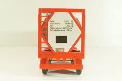 Mercedes-Benz 1748 S  tractor with semi trailer tankwechsel system, red/silver, 317/2, NZG 1:43