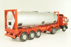 Mercedes-Benz 1748 S  tractor with semi trailer tankwechsel system, red/silver, 317/2, NZG 1:43