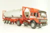 Mercedes-Benz 1748 S  tractor with semi trailer tankwechsel system, red/silver, 317/2, NZG 1:43